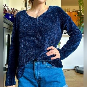 Blue v-neck sweater